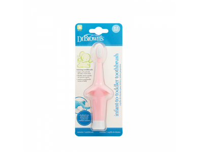 Dr. Brown's Infant to Toddler Toothbrush HG 013, Βρεφική Οδοντόβουρτσα 0-3 ετών, Ροζ Χρώμα, 1τμχ