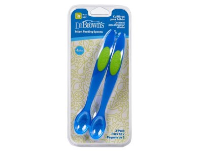 Dr. Brown's Infant Feeding Spoons, 4m+ Βρεφικά Κουταλάκια Ταΐσματος, χρώμα μπλε, 2τμχ, TF201