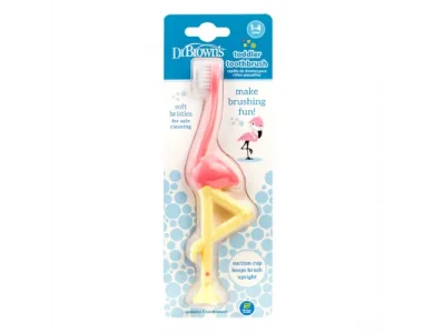 Dr. Brown's Toddler Toothbrush Βρεφική/Παιδική Οδοντόβουρτσα Ροζ Φλαμίνγκο 1-4 ετών, 1τμχ
