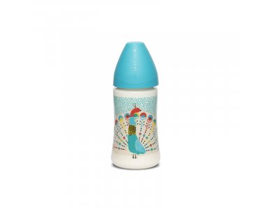 Suavinex Peacock, Μπιμπερό Παγώνι 0m+, 270ml 