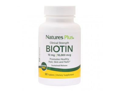 Nature's Plus Biotin 10 mg Βιοτίνη Παρατεταμένης Απελευθέρωσης 90 δισκία