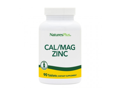 Nature's Plus Cal/Mag/Zinc, Διατροφική Φόρμουλα με Ασβέστιο, Μαγνήσιο & Ψευδάργυρο, 90tabs