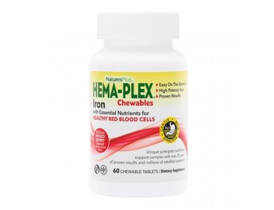 Natures Plus Hema Plex Iron, Σίδηρος, 60 μασώμενα δισκία