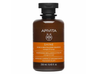Apivita Shine Σαμπουάν Λάμψης & Αναζωογόνησης με Πορτοκάλι & Μέλι 250ml