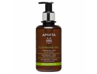 Apivita Cleansing Gel Καθαρισμού για Λιπαρές-Μεικτές Επιδερμίδες με πρόπολη & lime 200ml