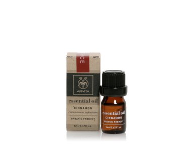 Apivita Essential Oil Cinnamon Αιθέριο Έλαιο Κάνελλα,5ml