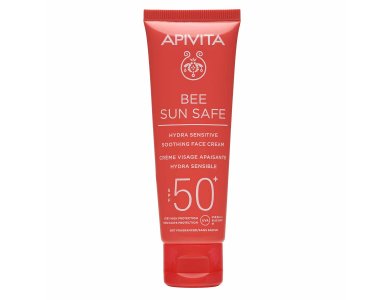 Apivita Bee Sun Safe Καταπραϋντική Κρέμα Προσώπου για Ευαίσθητες Επιδερμίδες SPF50+, 50ml