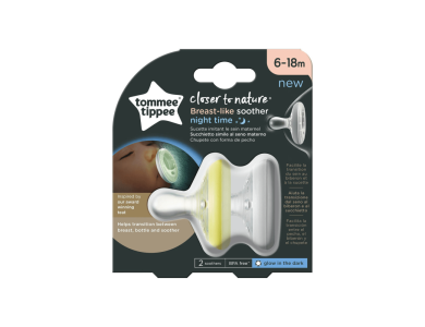 Tommee Tippee Closer To Nature Night Time Πιπίλες Σιλικόνης 6-18m+, 2τμχ