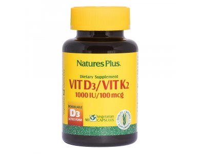 Nature's Plus Vitamin D3 1000iu with K2 100mcg, 90caps