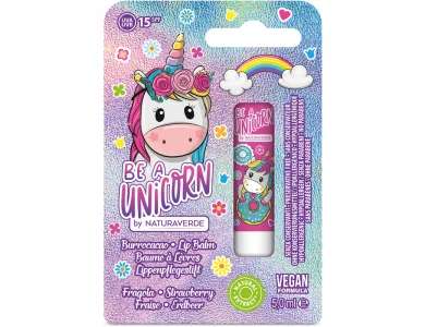 Naturaverde Kids Lip Balm Unicorn χειλιών για παιδιά με Γεύση Φράουλα, SPF15, 1τμχ