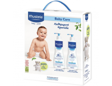 Mustela Baby Care Set με Gentle Cleansing Gel Τζελ Καθαρισμού για Μαλλιά & Σώμα 500ml + Hydra-Bebe Body Lotion Ενυδατικό Γαλάκτωμα Σώματος 500ml + Δώρο το Αρκουδάκι Musti
