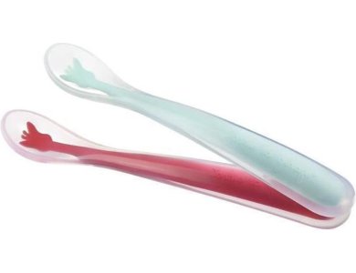 Sophie La Girafe Soft Silicone Spoons, Σετ Κουταλάκια Σιλικόνης, 2τμχ