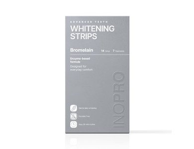 INOPRO Bromelain Advanced Teeth Whitening Strips Ταινίες Λεύκανσης Δοντιών Χωρίς Υπεροξείδιο 7 Εφαρμογές, 14strips