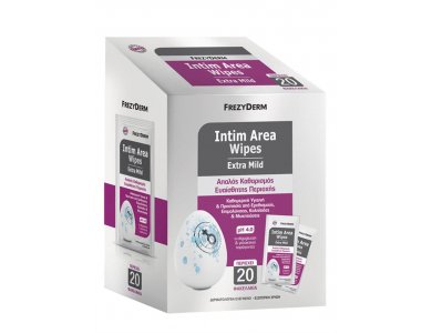 Frezyderm Intim Area Wipes pH4 Μαντηλάκια Καθαρισμού Ευαίσθητης Περιοχής, 20 τεμάχια