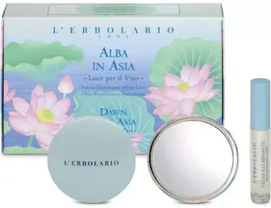 L'erbolario Alba in Asia Kit Make-Up Kit Λάμψης Προσώπου με Ανοιχτόχρωμη Πούδρα Λάμψης & Light Effect Gloss & Καθρεφτάκι