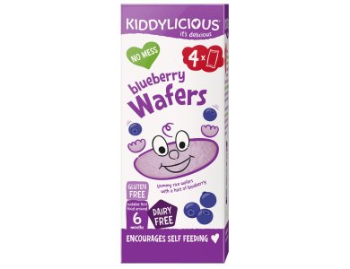 Kiddylicious Blueberry Wafers Mini 6m+ Ρυζογκοφρέτα Μύρτιλο, 20gr - 6τμχ