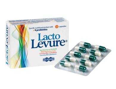 UniPharma Lacto Levure Τρόφιμο ειδικής διατροφής με 4 προβιοτικά, 10 caps