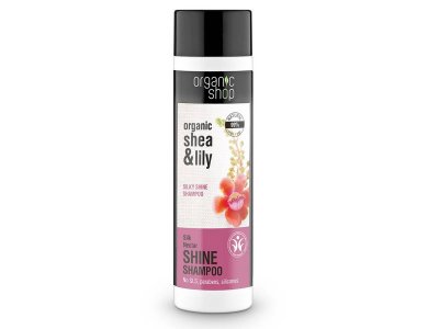 Organic Shop Shampoo Silk Nectar, Σαμπουάν για Mεταξένια Λάμψη Καριτέ & Κρίνος, 280ml