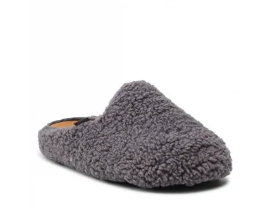 Scholl Maddy Dk Grey Χειμερινές Γυναικείες Παντόφλες με Συνθετική Γούνα, No39