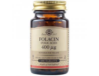 Solgar Folic Acid (Folacin) 400mg  100tabs