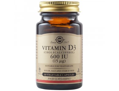 Solgar Vitamin D-3 600 IU 60Vegs.Caps