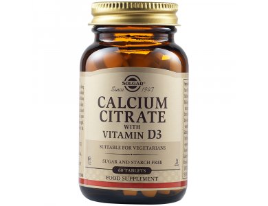 Solgar Calcium Citrate 250mg with D3 60tabs