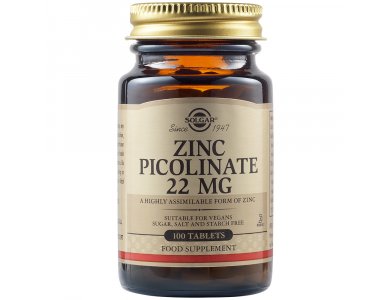 Solgar Zinc Picolinate 22mg 100tabs