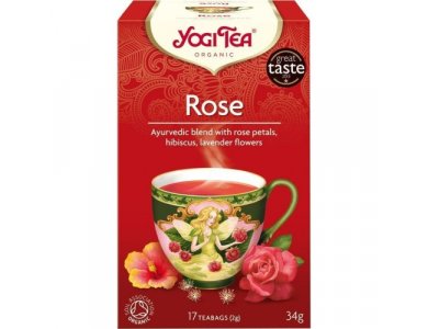Yogi Tea Rose Aφέψημα Τσαγιού με Τριαντάφυλλο, 17x2.0g