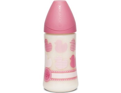 Suavinex Μπιμπερό Girls Toys PP με Ανατομική Θηλή Σιλικόνης 270ml, Ροζ