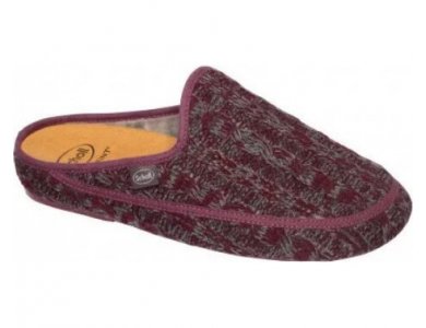 Scholl Maddy Χειμερινές Γυναικείες Παντόφλες με Συνθετική Γούνα Wine-Grey Χρώμα, No40