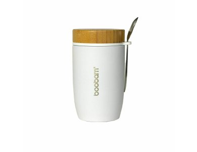 Boobam Food Thermos Inox Δοχείο Φαγητού Θερμός Χρώμα Λευκό, 500ml