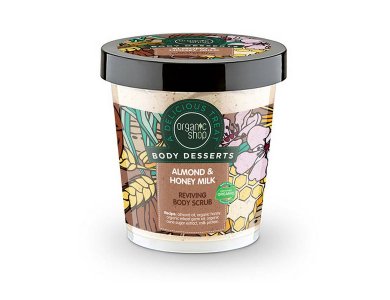 Organic Shop Body Desserts Almond & Honey Milk, Αναζωογονητικό Απολεπιστικό Σώματος, Αμύγδαλο & Μέλι Γάλα, 450ml