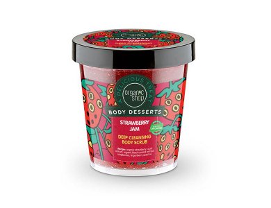 Organic Shop Body Desserts Strawberry Jam, Μαρμελάδα Φράουλα Απολεπιστικό Σώματος για βαθύ καθαρισμό, 450ml