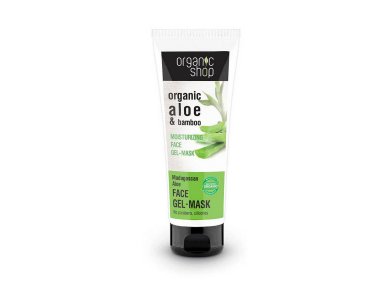 Organic Shop Face Gel Mask Madagaskar Aloe, Ενυδατική Τζελ-Μάσκα Προσώπου, 75ml