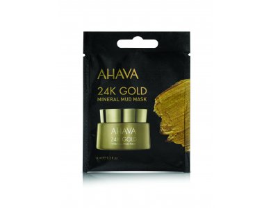 Ahava Mineral Mud Mask 24K Gold, Μάσκα Προσώπου Με Καθαρό Χρυσό Για Σύσφιξη, 6ml