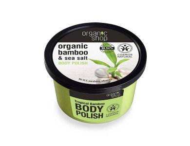 Organic Shop Body polish Tropical Bamboo, Scrub σώματος, Μπαμπού & Θαλασσινό Αλάτι, 250ml