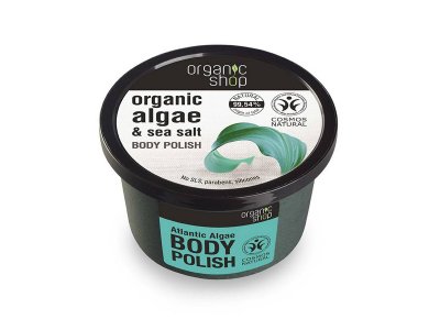 Organic Shop Body Polish Atlantic Algae, Scrub Σώματος, Φύκια Αρκτικής και Θαλασσινό Αλάτα, 250ml
