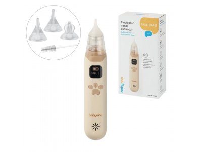 BabyOno, Ηλεκτρικός Ρινικός Αποφρακτήρας Μύτης Μπεζ, 3 Επίπεδα Έντασης & Αθόρυβη Λειτουργία, 1 τμχ