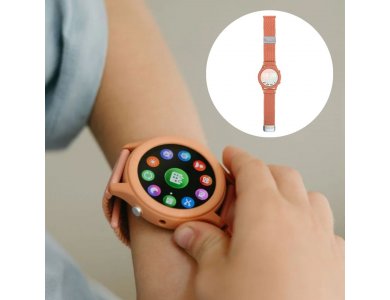 KIDYWOLF: Παιδικό ρολόι Smartwatch με Οθόνη αφής & Επαναφορτιζόμενη μπαταρία - Peach, 1τμχ