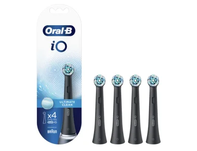 Oral-B iO Ultimate Clean Black Κεφαλές Βουρτσίσματος, 4τμχ