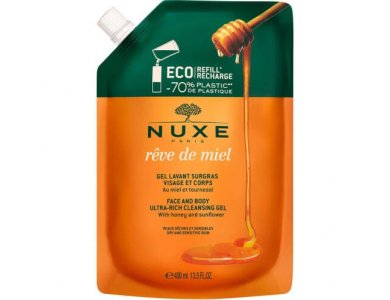 Nuxe Reve De Miel Cleansing Gel, Ανταλλακτικό Αφρόλουτρο Για Πρόσωπο & Σώμα 400ml.