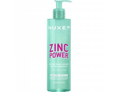 Nuxe Zinc Power Purifying Cleansing Gel, Τζελ Καθαρισμού, 400ml