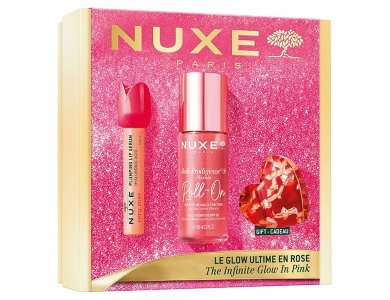 Nuxe Xmas Promo The Infinity Glow in Pink με Huile Prodigieuse Or Florale Roll On Ιριδίζον Ξηρό Λάδι για Πρόσωπο, Σώμα & Μαλλιά σε Roll On, 60ml, Very Rose Lip Plumping Serum για Όγκο Χειλιών, 8ml, & Δώρο Ροζ Κλιπ Μαλλιών, 1τεμ, 1σετ