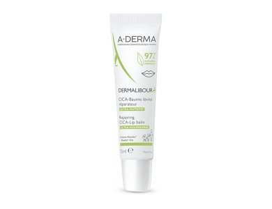 A-Derma Dermalibour+ Repairing Cica-Lip Balm Βάλσαμο Χειλιών για Σκασμένα & Ξηρά Χείλη, 15ml