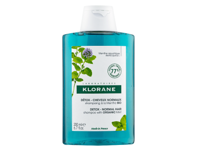 Klorane Detox Shampoo, Σαμπουάν Αποτοξίνωσης με Βιολογική Υδάτινη Μέντα για Κανονικά Μαλλιά, 200ml