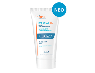 Ducray Keracnyl UV SPF50+ Fluid Λεπτόρρευστη Αντηλιακή Κρέμα για Δέρμα με Τάση Ακμής, 50ml