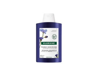Klorane Anti-Yellowing Shampoo with Organic Centaury for Gray & Blonde Hair Σαμπουάν κατά του Κιτρινίσματος για Ασημένιες Ανταύγιες με Βιολογική Κενταυρίδα, 200ml