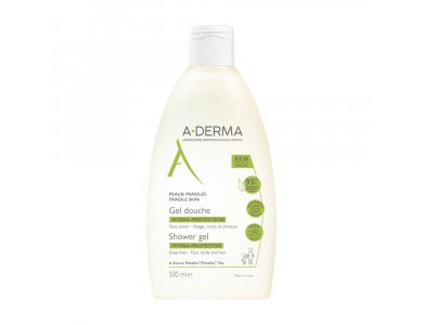 A-Derma Gel Douche Hydra-Protective, Υδατο-Προστατευτικό Αφρόλουτρο Τζελ Καθαρισμού για Ευαίσθητες Επιδερμίδες, 500ml