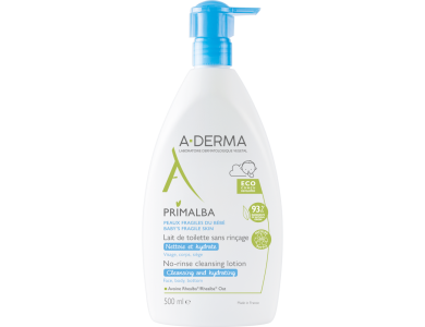 A-Derma Primalba No-rinse Cleansing Lotion, Απαλό Γαλάκτωμα Καθαρισμού για Βρέφη, 500ml
