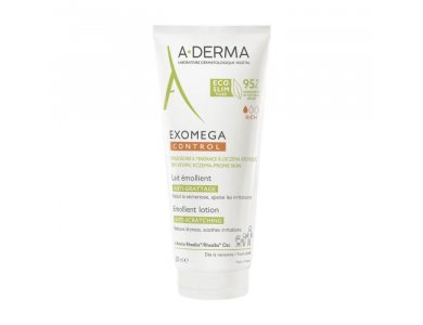 A-DERMA Exomega Control Emollient Lotion, Μαλακτικό Γαλάκτωμα για το Πρόσωπο & το Σώμα για Ξηρό Δέρμα με Τάση Ατοπίας & Κνησμού 200ml